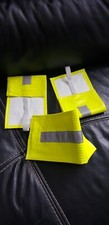 Hi Visibility Armband PAIR Reflective Arm Band Yellow White Elastic 18" x 4"
