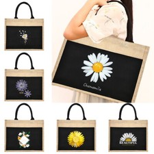 Letter Canvas Jute Tote Bags