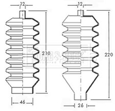 Borg & Beck BSG3012 Steering Bellow Kit Front Both Sides Fits MG Triumph