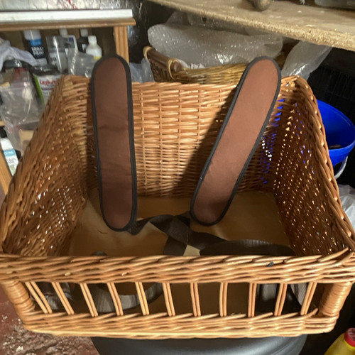 Brown wicker hawker basket - brown,