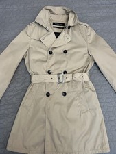 NWOT Zara Men Double-Breasted Trench Coat  with Removable Lining Beige Size S 