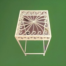 Garden & Patio Decor Plant Stands: Vintage Wrought Iron Table Tall Plant Stand.