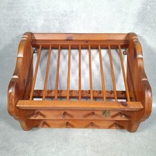 Vintage Penny Pine Plate Rack And Mug Holder Solid Good Condition 