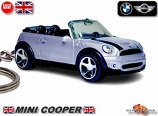 🎁🚦 🆕 RARE KEY CHAIN SILVER NEW BMW MINI COOPER S CONVERTIBLE 💕GREAT GIFT💕🎁