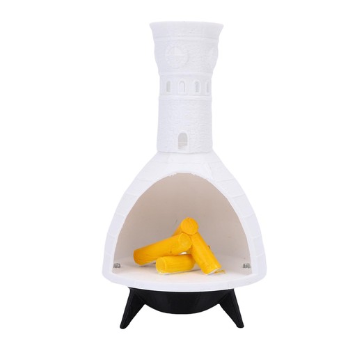 Xmas fireplace white - fireplace, resin