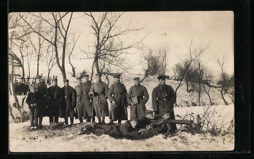 Photo postcard soldiers in - postcard, of
