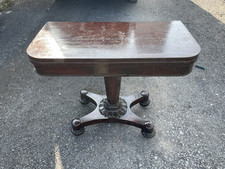 19th Century Antique Victorian Regency Mahogany Swivel Top Card Table 