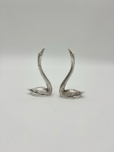 Vintage silver metal swan - vintage,