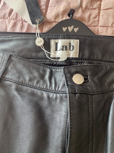 Black leather jeans slim fit - jeans.,