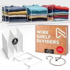 Tall White Wire Shelf Dividers for Closet Organization – Sturdy and Easy Set-...