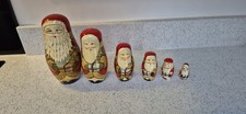 Wooden Christmas Nesting Dolls Set Of 6
