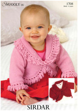 Sirdar 1708 Snuggly DK Baby Frill-Edge Jacket Knitting Pattern – Birth–6 Years 