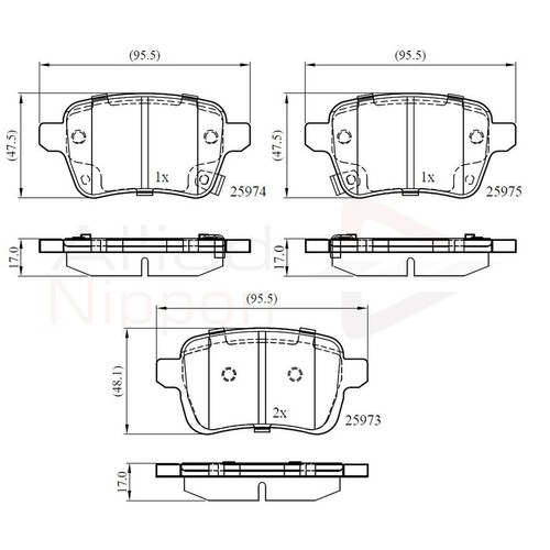 Brake pads set for - for, vauxhall