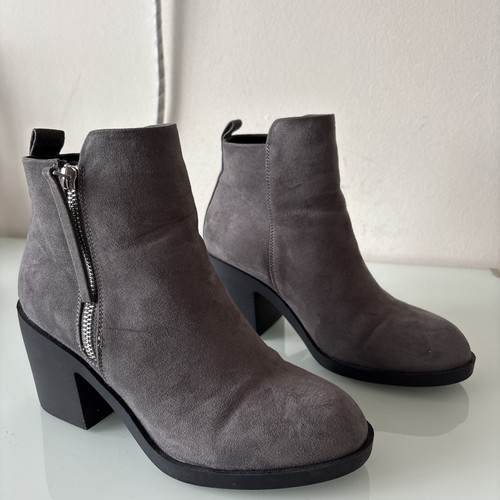 Topshop grey faux - topshop, suede