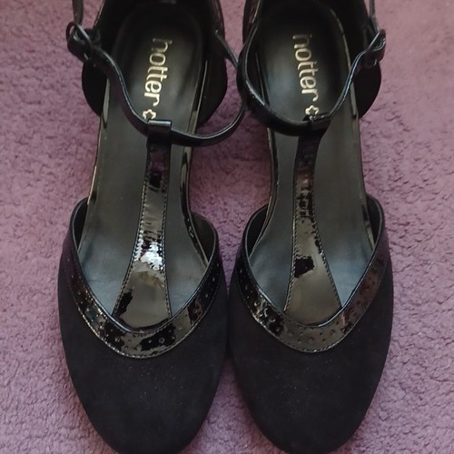 Hotter viviene black suede - hotter, &