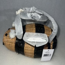 NEW KATE SPADE Down the Rabbit Hole Wicker  Bumble Bee Clutch Bag Purse  NWT