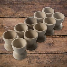 Classic Wooden Egg Cups Natural Beech Crafts Breakfast Wedding Holder Stands