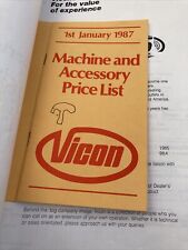 Vicon Product & Service Information  & Price List Manual 1987