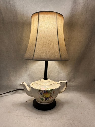 Upcycled teapot lamp with - upcycled,