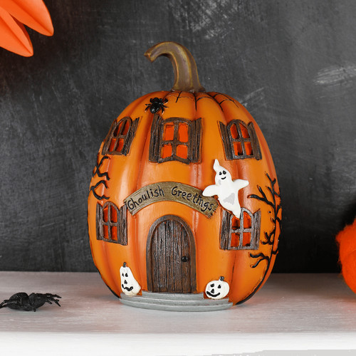 Light pumpkin house orange - up,