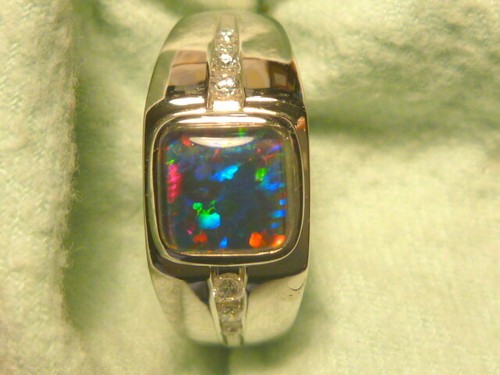 Mens opal ring sterling silver - mens,