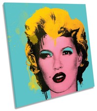 Banksy Kate Moss Marilyn Monroe SQUARE CANVAS WALL ART Boxed Framed