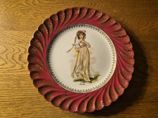 Large French Limoges décor plate with Pinky, La Reine large porcelain plate