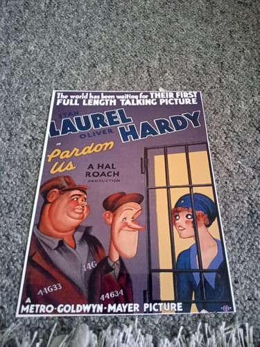 Laurel and hardy metal sign - and,