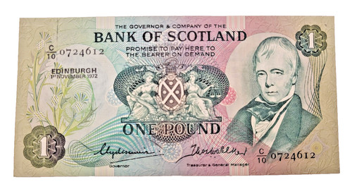 Bank scotland one - bank, £1