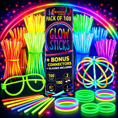 Glow sticks 100 pack - with,