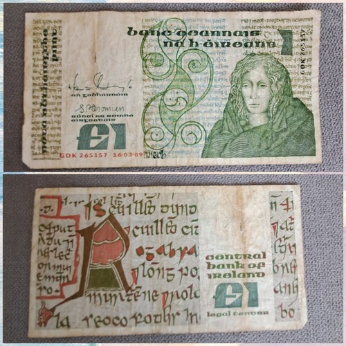 Old irish banknote pound - old,