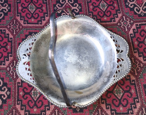 Vintage silver plate pierced - vintage,