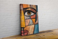 Colourful Face Picasso Style Modern Geometric Canvas Wall Art Picture Print