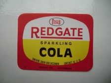 MINT REDGATE NOTTINGHAM COLA 40 fl oz MINERAL WATER BREWERY BOTTLE LABEL