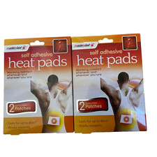 Heat Pads Back and Muscle Pain Relief Large self adhesive Pads New & Sealed x 4