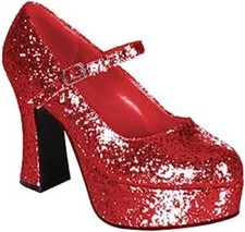 DOLLY RED GLITTER PLATFORM SHOES