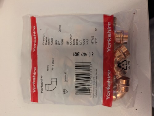 Yorkshire 15mm solder ring