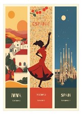 Spanish Vintage Poster Spanish Art Wall Print Retro Spanish Decor A3 size
