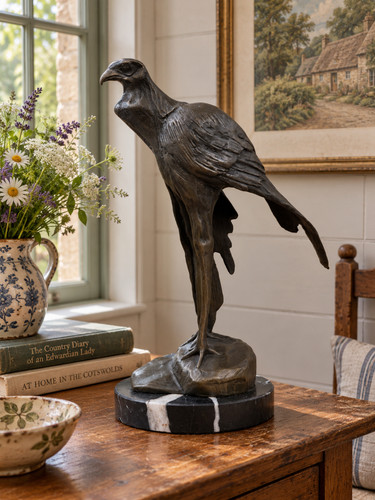 Bronze bird signed after - signed, r