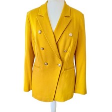Roman Mustard Gold Button Double-Breasted Blazer – Size 14 – New with Tags