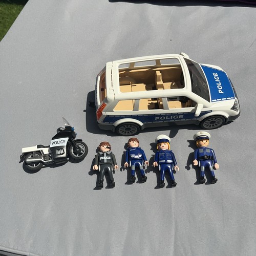 Playmobil police car bike - car,