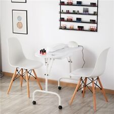 Portable Nail Beauty Table Manicure Workstation with Wrist Rest & Bag White