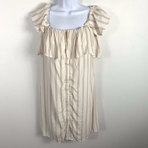Cream stripe ruffle blouse - stripe,