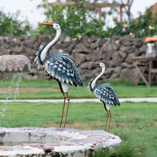 Colorful bird garden statues - bird,