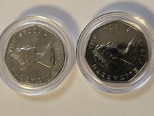 1973 Isle of Man 50p x 2 Fifty