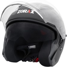 Matt Black XXXL (64-65cm) ZOR-608 Tula Double Visor Open Face Motorbike Helmet