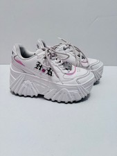 Bershka Hello Kitty Platform Trainers, Size 36, Uk 3 with Rhinestone Details