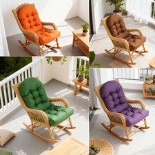 Folding High-Back Chair Cushion Garden Patio Lounge Rocking Chair Seat Cushion