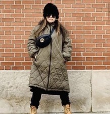 Zara Long Puffer Jacket Khaki