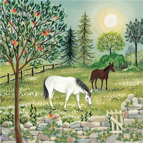Horses blank card - blank, notelet